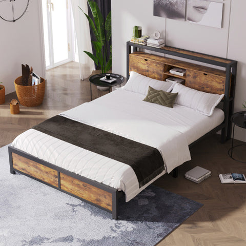 Doppelbett Aus Metall Und Holz