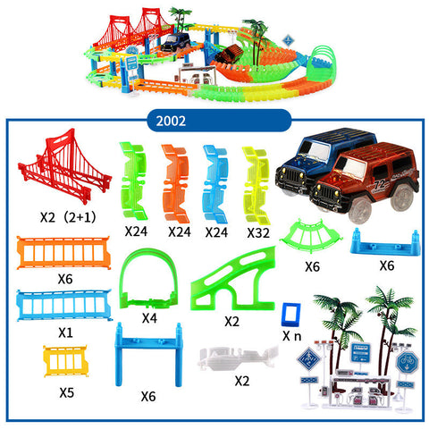 Electric light 2 in 1 track car set