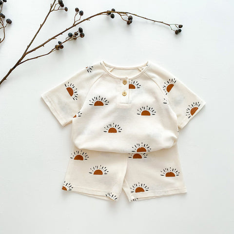 Children's Fashion Print Loungewear Pajamas Set