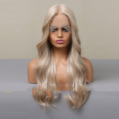 Women's Fashion Front Lace Middle Part Long Curly Wig