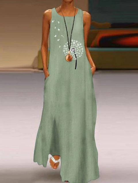 Summer New Style Women's Pocket Fashion Printed Dress