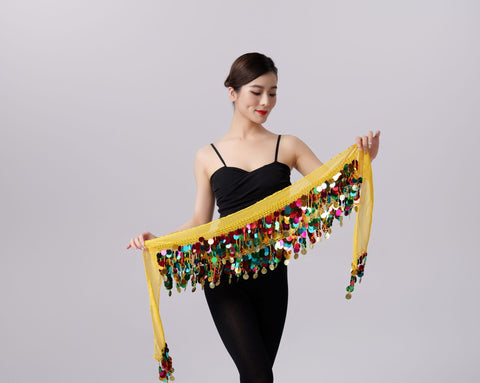 Fashion Simple Color Sequins Belly Dance Waist Chain