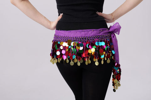 Fashion Simple Color Sequins Belly Dance Waist Chain