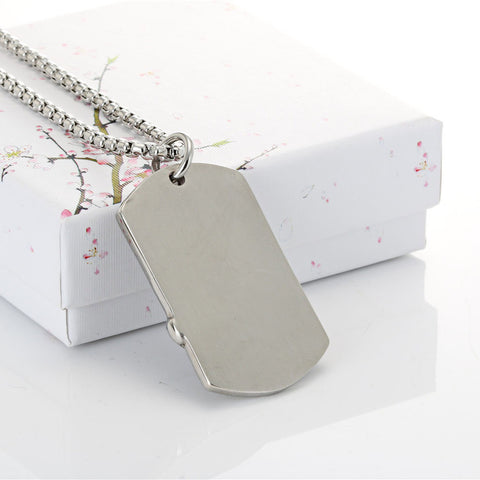 Stainless Steel Casting Tag Creative Necklace