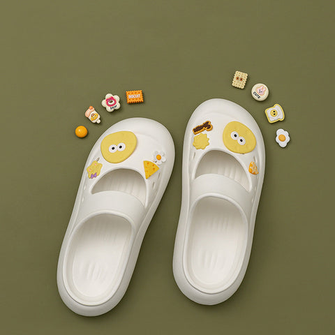 Cute Hole Shoes Women's Outer Wear Closed Toe