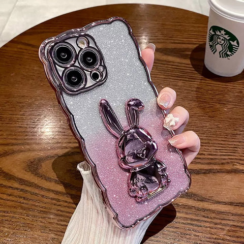 Gradient Phone Case Plating Rabbit Bracket