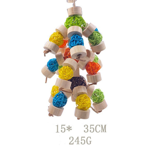 Toy Bird Vine Bal Wooden Nibbling Bird Supplies Cage Accessories Toys