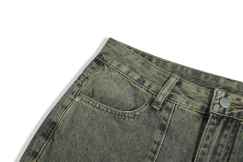 Washed Denim Overalls For Men