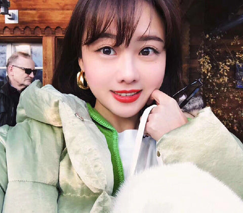 Fashion Gold Minimalist Style Folds Elegant Personality Earrings