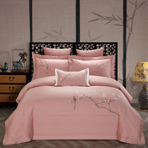 New Chinese Style Cotton 60s Long-staple Cotton Four-piece Cotton Embroidery Hotel Four-piece Hotel