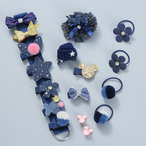 Children's Hair Accessories 18-piece Set Crown Bow Headdress