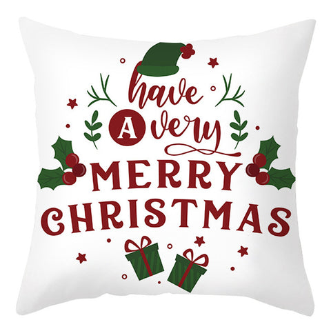 Christmas Pillow Cover Cartoon Letter Print Cushion Cover Office Sofas Pillow Cover
