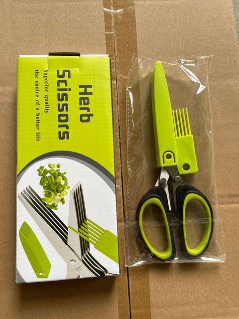 Five-layer Chopped Green Onion Scissors Stainless Steel Spices Herbs And Vegetables