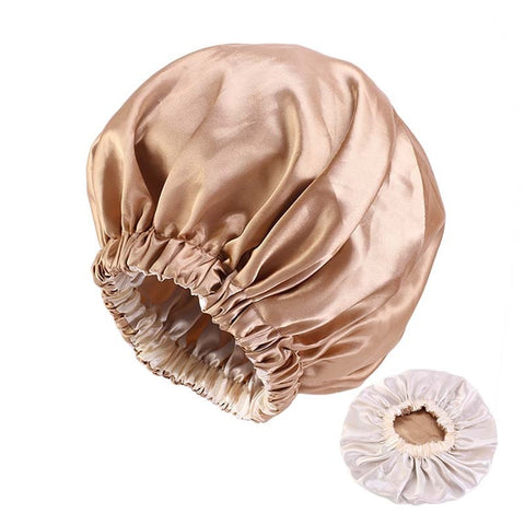No Plus-sized Elastic Wide-brimmed Double-layer Satin Bandeau Hat