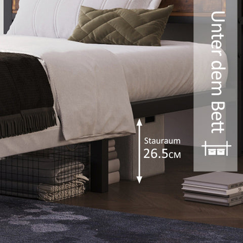 Doppelbett Aus Metall Und Holz