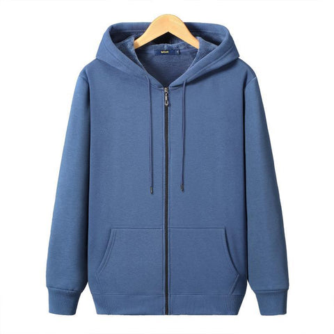 Fleece Warm Men's Zipper Hooded Sweater