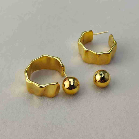 New Chinese Plant Series Brushed Rolled Leaf Three-dimensional Delicate Earrings