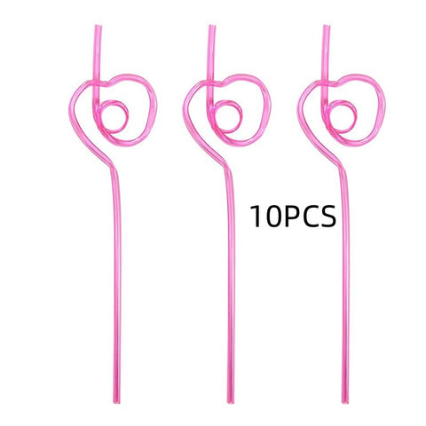 Disposable Plastic Straw With Crystal Shape