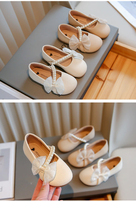 White Pearl Little Girl Baby Princess Shoes
