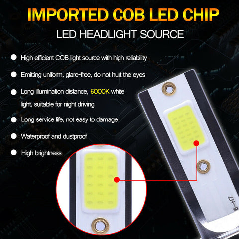 Pair H7 LED Headlight Bulb Kit High-Low Beam 8000K Super Blue 26000LM Light Bulb