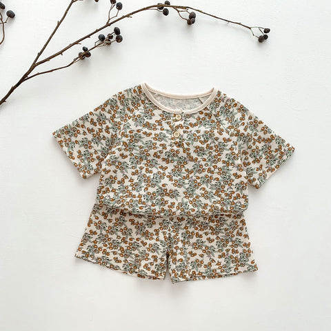 Children's Fashion Print Loungewear Pajamas Set