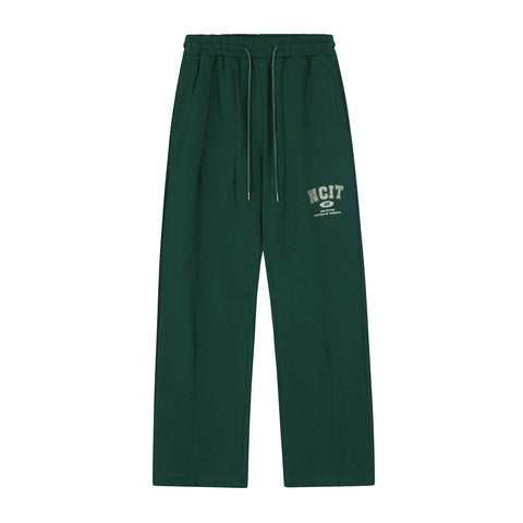 Letter Embroidery Sports Straight Sweatpants Men