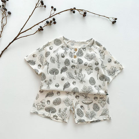 Children's Fashion Print Loungewear Pajamas Set