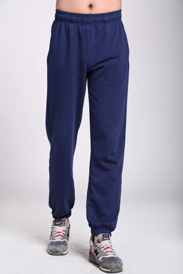 Spring And Summer Thin Elastic Waist Men's Loose Straight Leg Cotton Casual Long Pants
