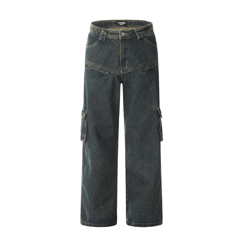 Fashion Washed Denim Overalls Men
