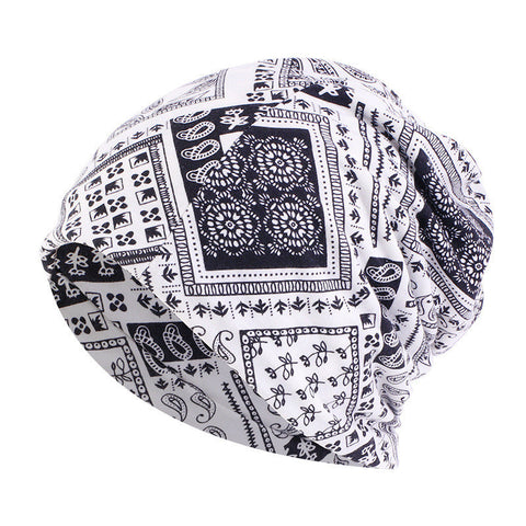 New Warm Couples Pullover Print Bandana Hat