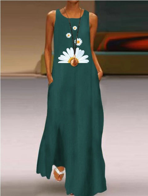 Summer New Style Women's Pocket Fashion Printed Dress