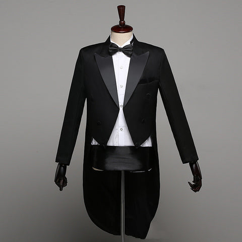 Men's Dress Black Tuxedo Christmas Magic Show Costume