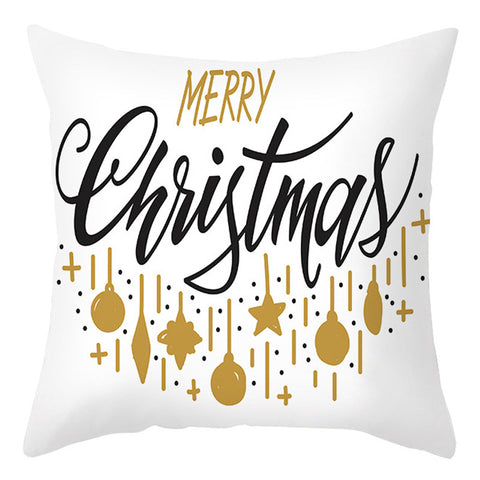 Christmas Pillow Cover Cartoon Letter Print Cushion Cover Office Sofas Pillow Cover