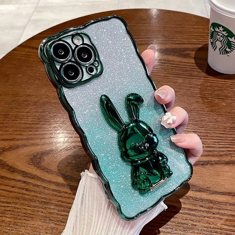 Gradient Phone Case Plating Rabbit Bracket