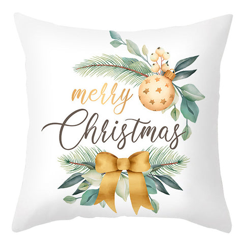 Christmas Pillow Cover Cartoon Letter Print Cushion Cover Office Sofas Pillow Cover
