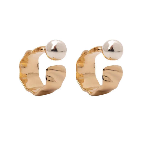 New Chinese Plant Series Brushed Rolled Leaf Three-dimensional Delicate Earrings